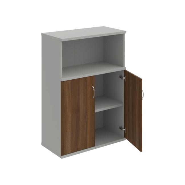 Stabiles Regal, 80 x 115,2 x 40 cm, Walnuss/Grau