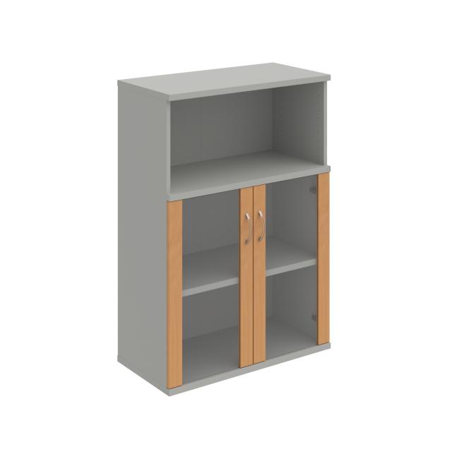 Stabiles Regal, 80 x 115,2 x 40 cm, Buche/Grau