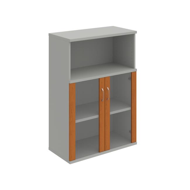 Stabiles Regal, 80 x 115,2 x 40 cm, Kirsche/Grau
