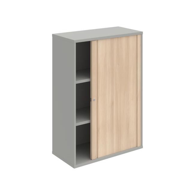 Stabiles P-Regalsystem, 80 x 115,2 x 40 cm, Akazie/Grau