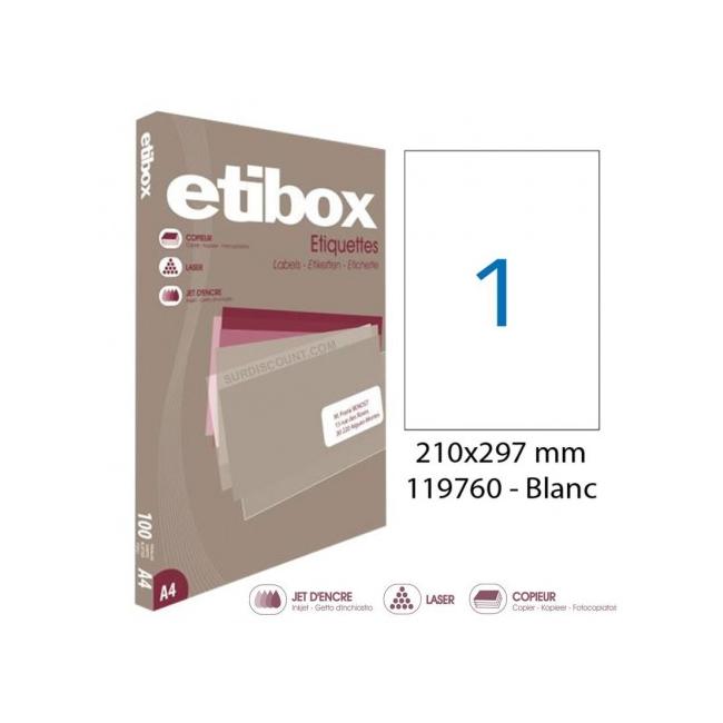 Universal-Etiketten 210 x 297 mm, Etibox A4, 100 Blatt