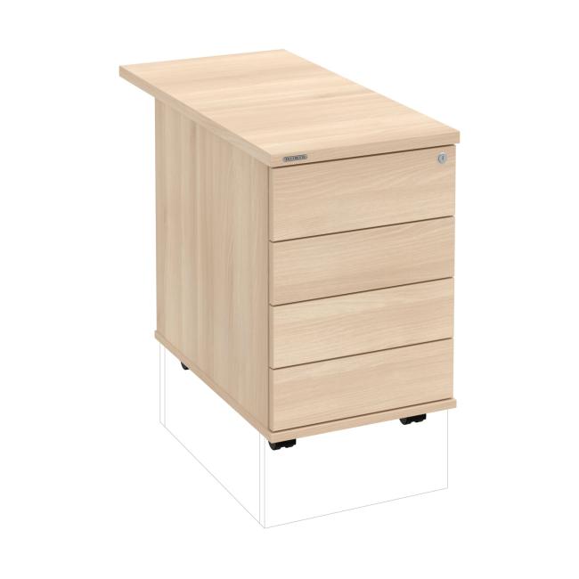 Hobis-Behälter, 40 x 60 x 80 cm, grifflose Öffnung, Akazie/Akazie