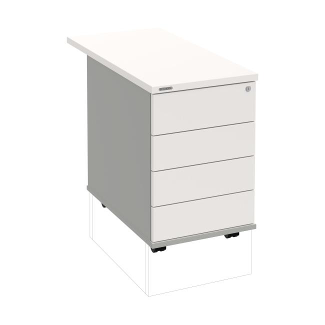 Hobis-Behälter, 40x60x80 cm, grifflose Öffnung, weiß/grau