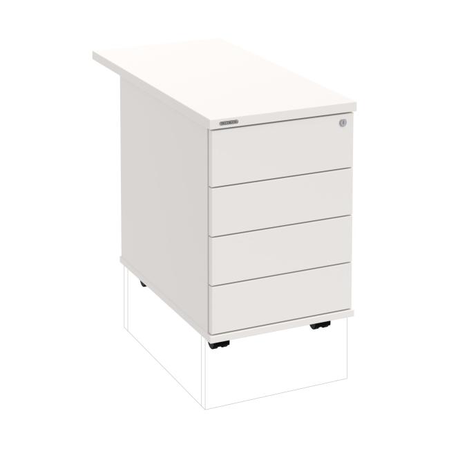 Hobis-Behälter, 40 x 60 x 80 cm, grifflose Öffnung, weiß/weiß