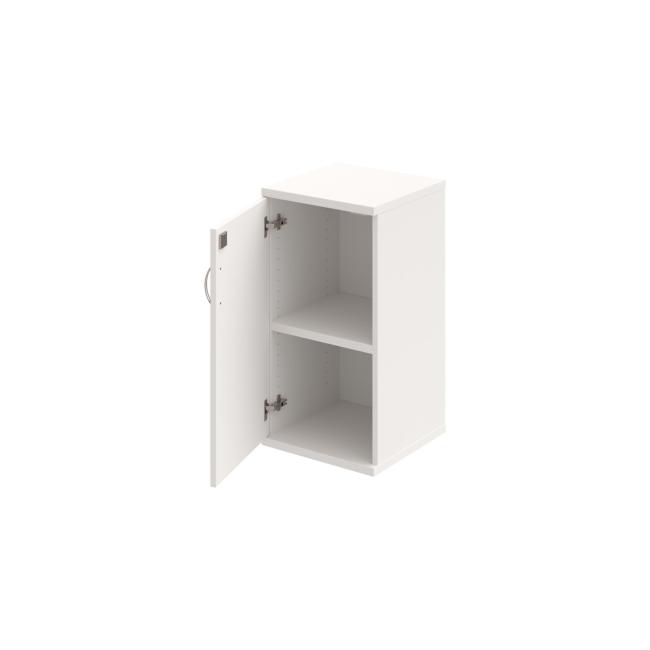 Stabiler Regalschrank, abschließbar, L, 40 x 76,8 x 40 cm, weiß/weiß