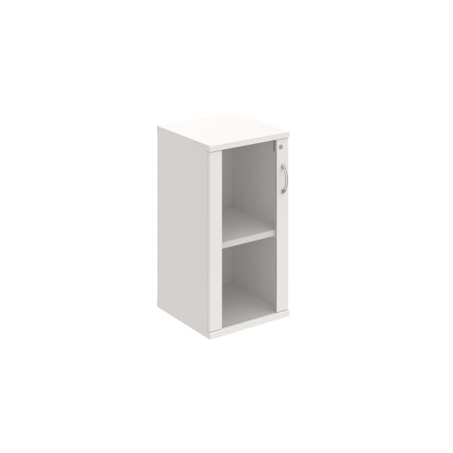 Stabiler Regalschrank, abschließbar, L, 40 x 76,8 x 40 cm, weiß/weiß