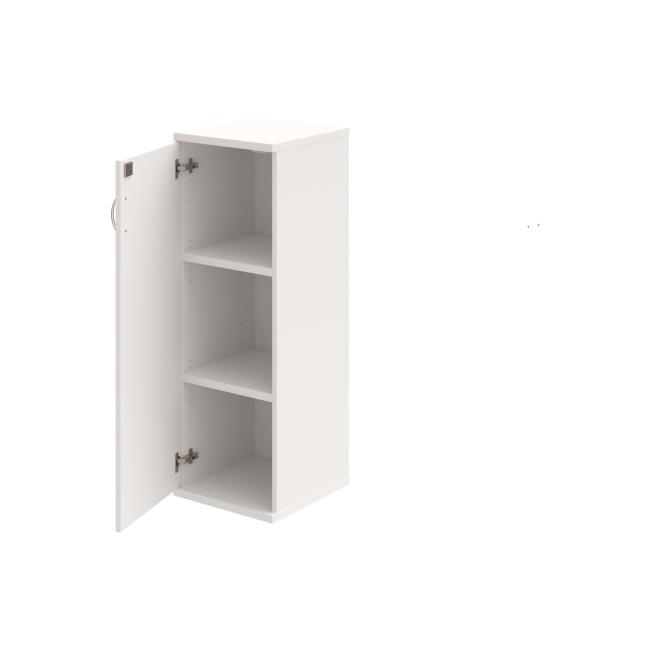 Stabiler Regalschrank, abschließbar, L, 40 x 115,2 x 40 cm, weiß/weiß