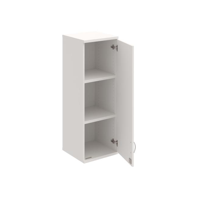 [ON408399] Stabiler Regalschrank, abschließbar, P, oben, 40 x 115,2 x 40 cm, weiß/weiß