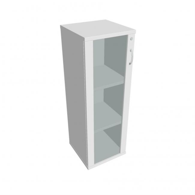 [ON408499] Stabiler Regalschrank, abschließbar, L, 40 x 115,2 x 40 cm, weiß/weiß