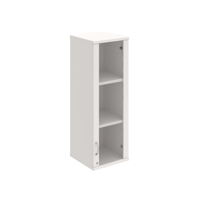 Stabiler Regalschrank, abschließbar, P, oben, 40 x 115,2 x 40 cm, weiß/weiß
