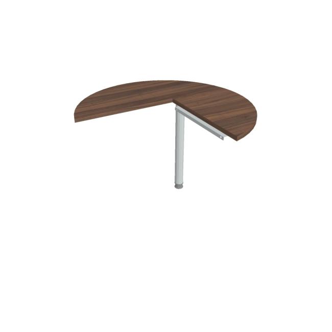 [ON410062] Beistelltisch Cross, links, 100 x 75,5 x (60 x 60) cm, Nussbaum/Metall