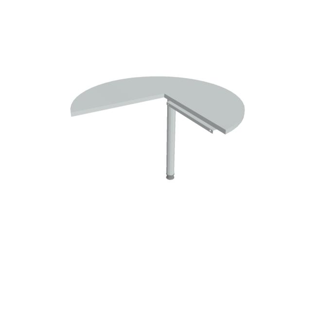 Beistelltisch Cross, links, 100 x 75,5 x (60 x 60) cm, grau/metall