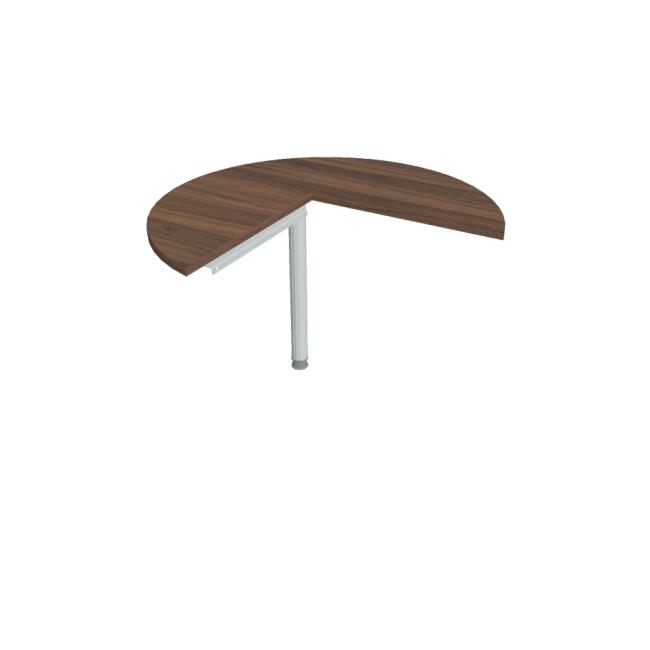 Beistelltisch Cross, rechts, 100 x 75,5 x (60 x 60) cm, Nussbaum/Metall