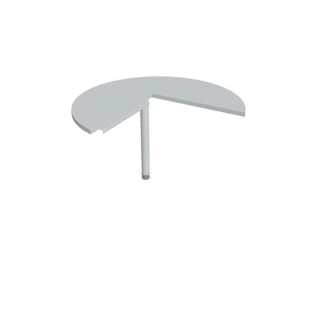 [ON410172] Beistelltisch Cross, rechts, 100 x 75,5 x (60 x 60) cm, grau/metall