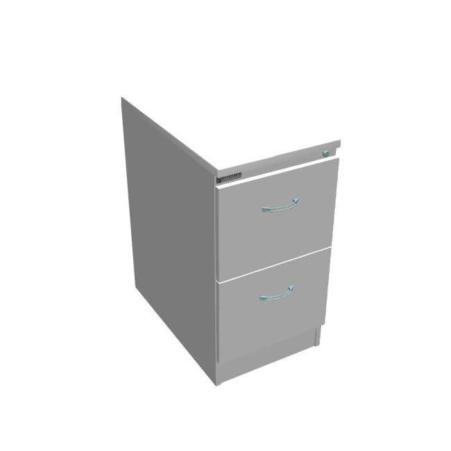 Aktenschrank OP mit zwei Schubladen, 41,6 x 73,5 x 64 cm, weiß/grau