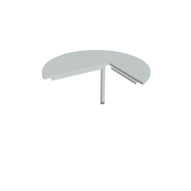 Beistelltisch Cross, links, 120 x 75,5 x (80 x 60) cm, grau/metall