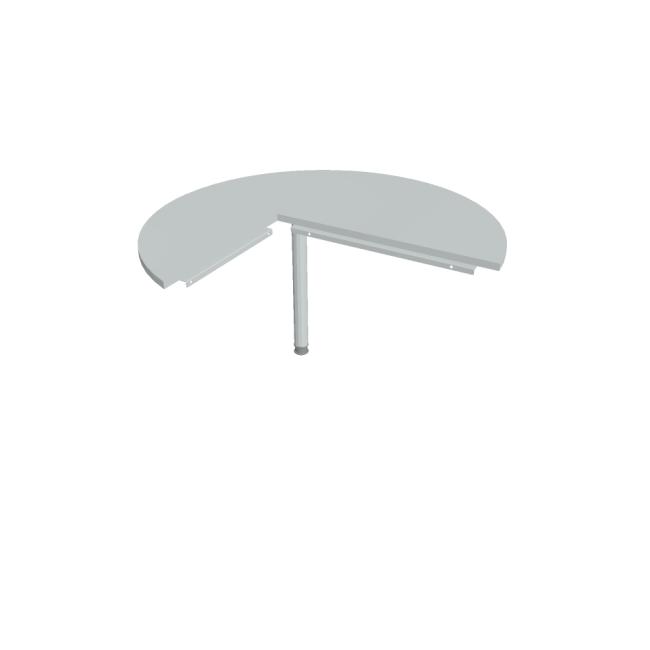 Beistelltisch Cross, rechts, 120 x 75,5 x (60 x 80) cm, grau/metall