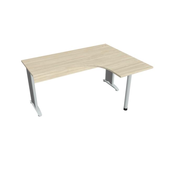 [ON416212] Schreibtisch Cross, ergonomisch, links, 160 x 75,5 x 120 cm, Akazie/Metall