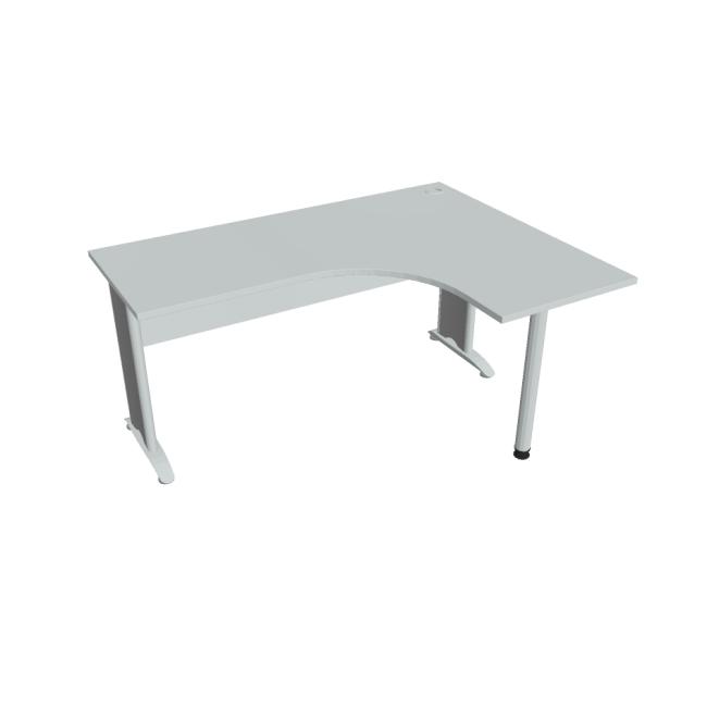 [ON416272] Schreibtisch Cross, ergonomisch, links, 160 x 75,5 x 120 cm, grau/metall