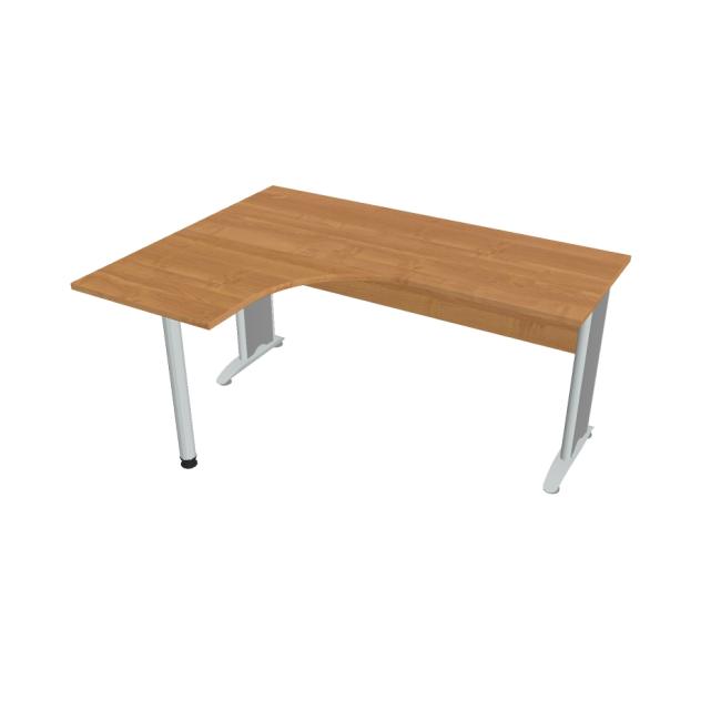 [ON416332] Schreibtisch Cross, ergonomisch, rechts, 160 x 75,5 x 120 cm, Erle/Metall