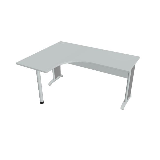[ON416372] Schreibtisch Cross, ergonomisch, rechts, 160 x 75,5 x 120 cm, grau/metall