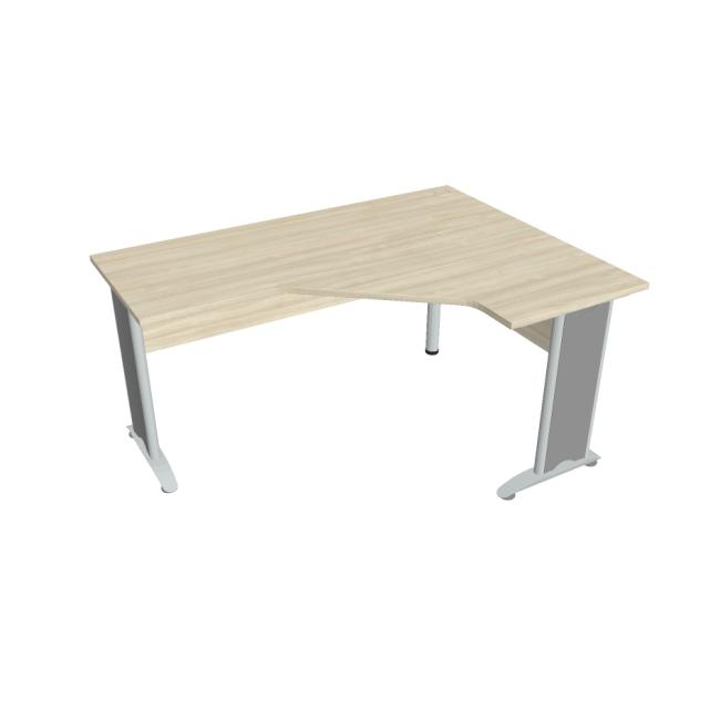 [ON416412] Schreibtisch Cross, ergonomisch, links, 160 x 75,5 x 120 cm, Akazie/Metall