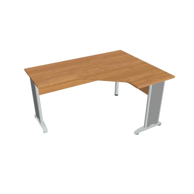 [ON416432] Schreibtisch Cross, ergonomisch, links, 160 x 75,5 x 120 cm, Erle/Metall