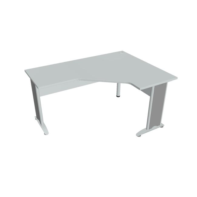 [ON416472] Schreibtisch Cross, ergonomisch, links, 160 x 75,5 x 120 cm, grau/metall