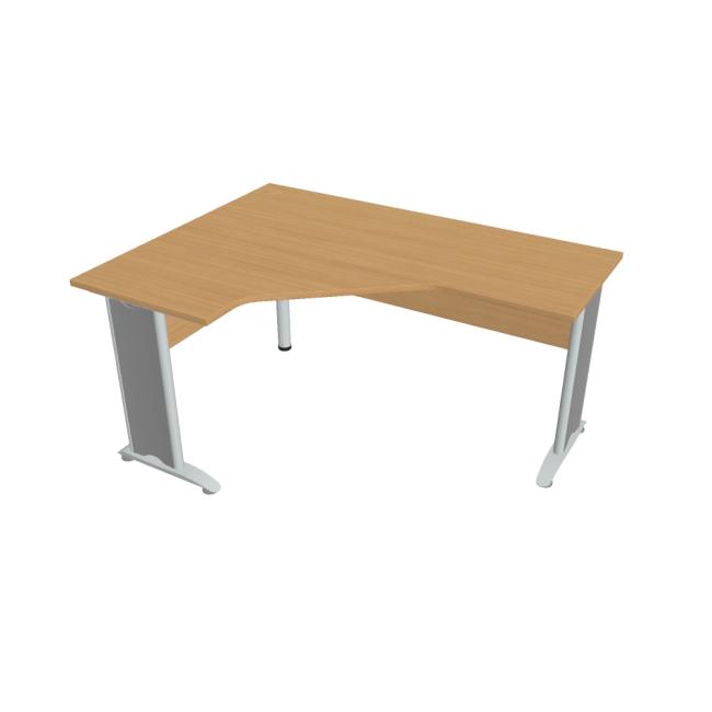 [ON416522] Schreibtisch Cross, ergonomisch, rechts, 160 x 75,5 x 120 cm, Buche/Metall