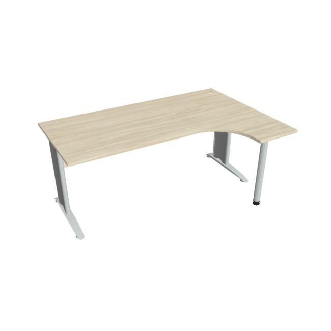 [ON418112] Schreibtisch Cross, ergonomisch, links, 180 x 75,5 x 120 cm, Akazie/Metall