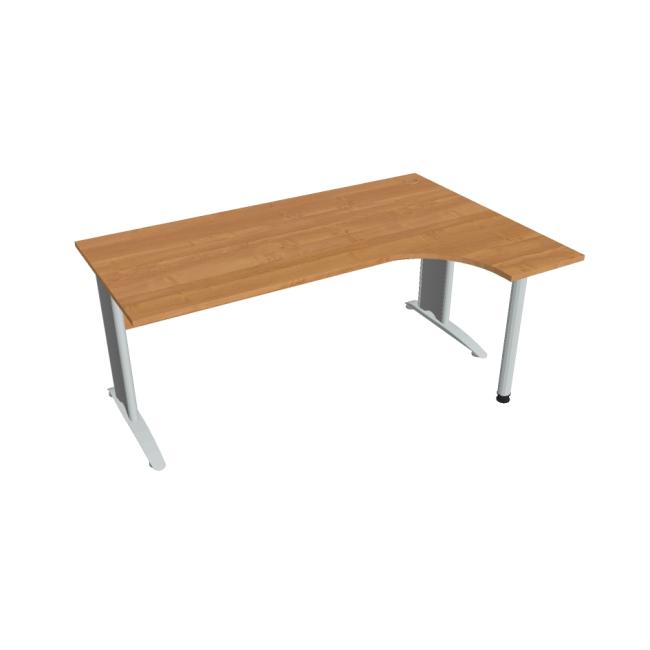 [ON418132] Schreibtisch Cross, ergonomisch, links, 180x75,5x120 cm, Erle/Metall