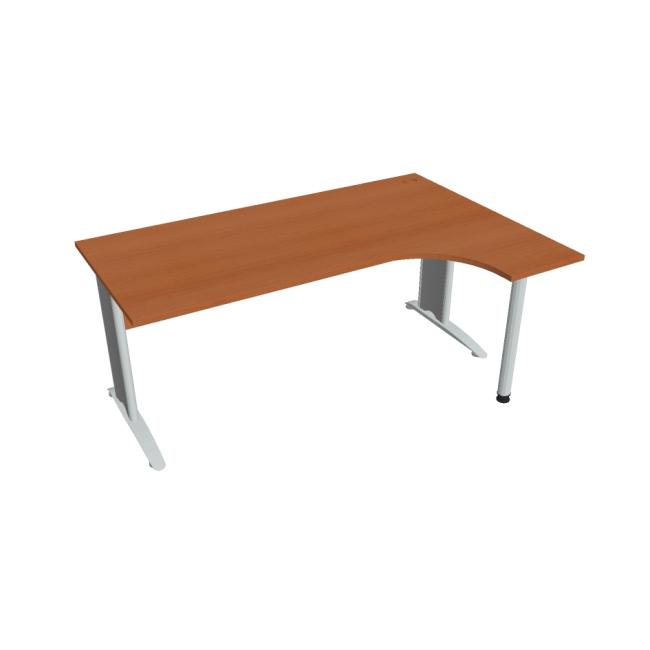 [ON418152] Schreibtisch Cross, ergonomisch, links, 180x75,5x120 cm, Kirsche/Metall