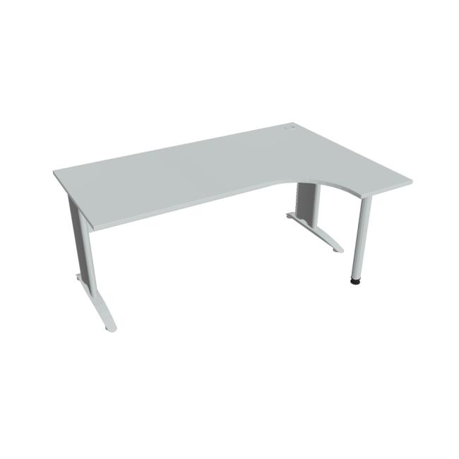 Schreibtisch Cross, ergonomisch, links, 180 x 75,5 x 120 cm, grau/metall