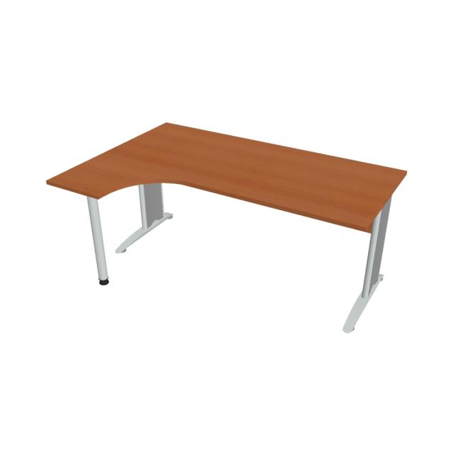 [ON418252] Schreibtisch Cross, ergonomisch, rechts, 180 x 75,5 x 120 cm, Kirsche/Metall