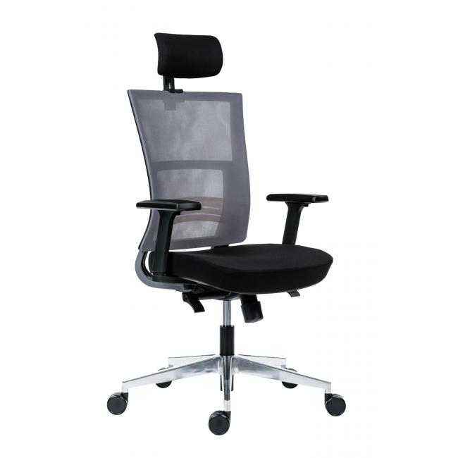 Next Bürostuhl mit schwarzem Sitz und grauer Netzrückenlehne