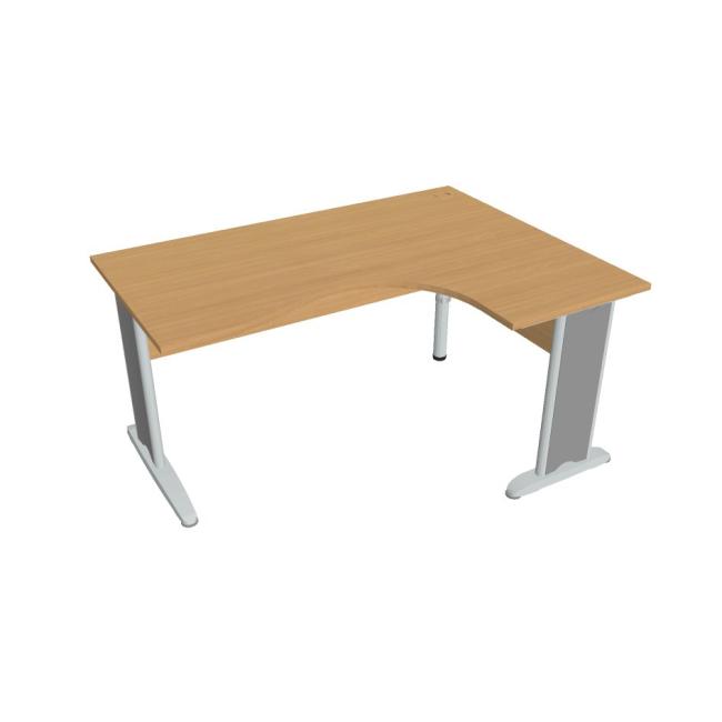 [ON421522] Schreibtisch Cross, ergonomisch, links, 160 x 75,5 x 120 cm, Buche/Metall