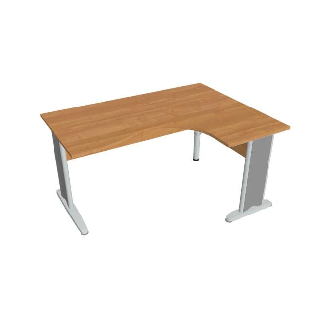 [ON421532] Schreibtisch Cross, ergonomisch, links, 160 x 75,5 x 120 cm, Erle/Metall