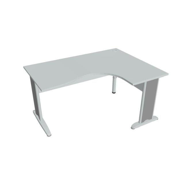 [ON421572] Schreibtisch Cross, ergonomisch, links, 160 x 75,5 x 120 cm, grau/metall