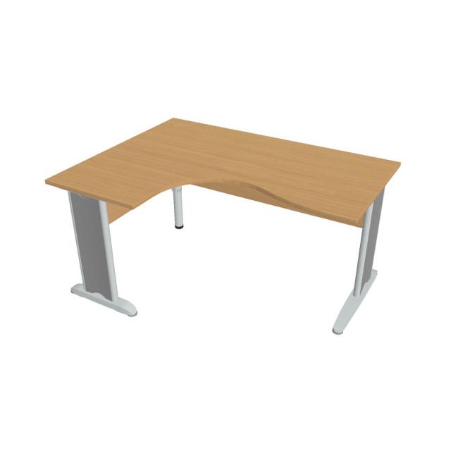 [ON422522] Schreibtisch Cross, ergonomisch, rechts, 160 x 75,5 x 120 cm, Buche/Metall