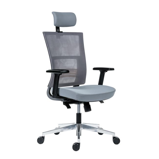 Next Bürostuhl mit grauem Sitz und grauer Netzrückenlehne