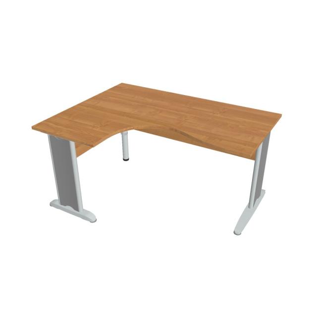 [ON422532] Schreibtisch Cross, ergonomisch, rechts, 160 x 75,5 x 120 cm, Erle/Metall