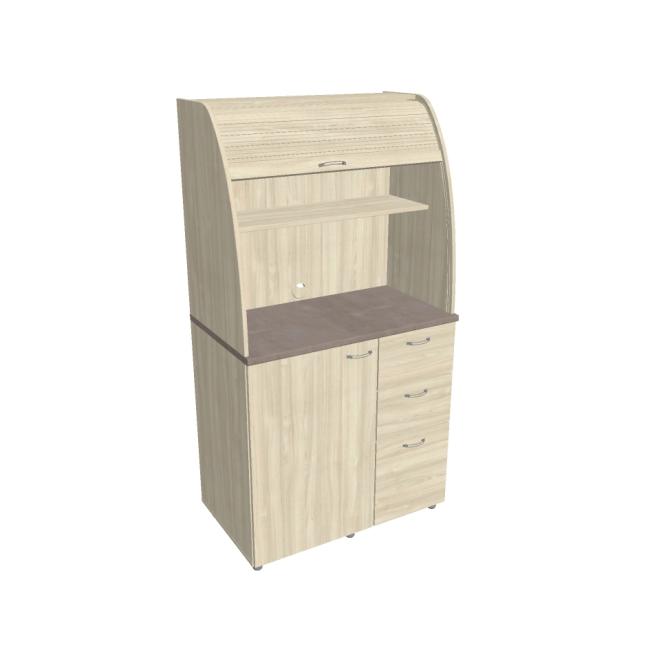 [ON450211] Küchenzeile ohne Ausstattung, rechts, 100 x 189,1 x 60 cm, Akazie/Akazienholz