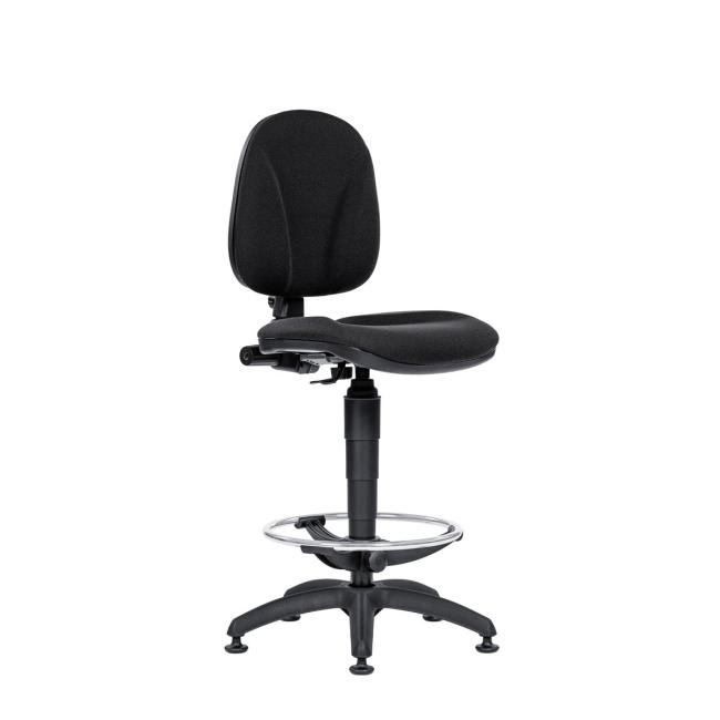 Kassenstuhl 1040 Ergo D2 schwarz mit Kreis und Gleitern