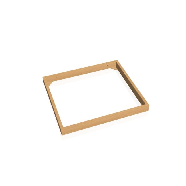 Stabiler Schranksockel, 58,5 x 5 x 51 cm, Buche