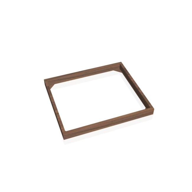 [ON500586] Stabiler Schranksockel, 58,5 x 5 x 51 cm, Nussbaum