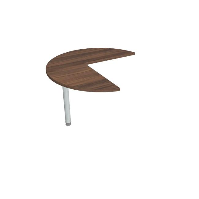 Flex Beistelltisch, links, 100,0 x 75,5 x (60 x 60) cm, Walnuss/Metall
