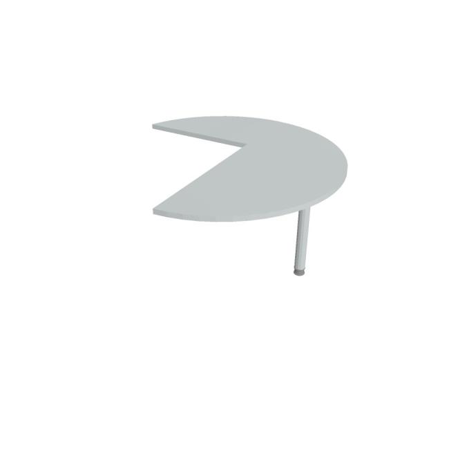 Flex Beistelltisch, rechts, 120 x 75,5 x (60 x 80) cm, grau/metall