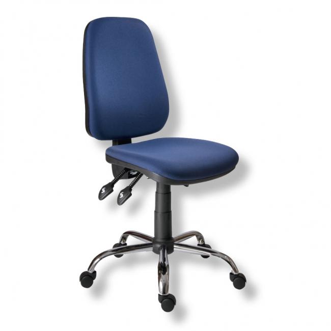 [AN114001] Bürostuhl 1140 ASYN C Chrom/Blau D04