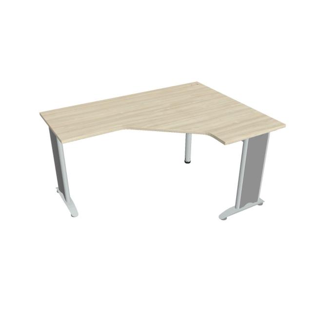 Flex-Schreibtisch, ergonomisch, links, 160 x 75,5 x 120 (60 x 60) cm, Akazie/Metall