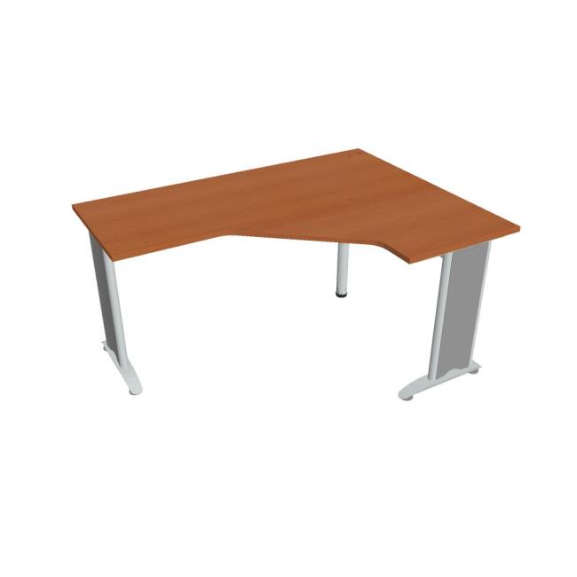 Flex-Schreibtisch, ergonomisch, links, 160 x 75,5 x 120 (60 x 60) cm, Kirsche/Metall
